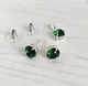 Комплект прикрас Hand Made з кристалами Swarovski яскравого зеленого кольору - зображення 1