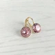 Серьги Hand Made позолоченные с кристаллами Сваровски розового оттенка - изображение 1