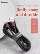 Кабель 3метри, USB Type-C, Baseus для зарядки телефону та передачі даних, сірого кольору, з посиленим тканевим обплетенням, Baseus cafule cabel. CATKLF-UG1 - зображення 9