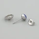 Сережки з кристалами Swarovski 53412 розмір 10х10 мм колір сапфіровий вага 2.5 г позолота Біле Золото - зображення 2