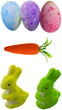 Zestaw dekoracji wielkanocnych Lean Toys Koszyk + Marchewka + Jajka 3 szt + Króliczki 2 szt (21321) (5905991037545) - obraz 2