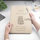 Кожаная обложка для документов педагога с персонализацией, A4, Beige, WoodPresent - изображение 2