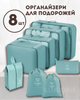 Органайзер 8 в 1 для одежды, обуви, белья, аксессуаров, ремней для путешействий, поездок, в чемодан, ручную кладь, шкаф, комод, бирюзовый 3DTOYSLAMP - изображение 1
