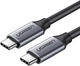 Kabel Ugreen US161 USB Type-C Male to USB Type-C 60W (3A) Male Cable Nickel Plating Aluminum Shell 3A 1.5 m Gray (50751) - obraz 1