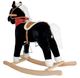 Koń na biegunach LEAN Toys rusza pyskiem ogonem 74 cm czarno - biały (5902808151746) - obraz 4