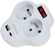 Rozgałęźnik sieciowy Esperanza ELK311W 2 gniazda USB-A, Type-C White - obraz 2