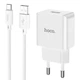 Зарядное устройство HOCO C106A Leisure single port charger set USB to Type-C cable White (6931474783912) - изображение 1