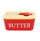 Масляна керамічна з ножем "Butter" A-Plus 0480-3 RED - зображення 1