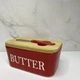 Масляна керамічна з ножем "Butter" A-Plus 0480-3 RED - зображення 4