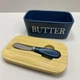 Масленка керамическая с ножом "Butter" A-Plus 0480 синяя - изображение 2