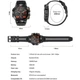 Умные часы Smart Delta K52 с Bluetooth пульсометром и тонометром для взрослых черные спортивные часы (LIV-S_11C) - изображение 10