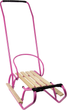 Металеві санки LEAN Toys з штовхачем 13367 Pink (5905323215924) - зображення 4