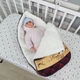 Зимовий теплий конверт у коляску та виписку зі з'ємним клапаном -Royal Child червоно-золотий з хутром -69х44см - изображение 3