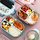 Герметичний дитячий ланч-бокс Bento з нержавіючої сталі 316L з 4 відділеннями на 950мл (ложка+виделка) - зображення 3