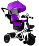 Rowerek trójkołowy spacerówka LEAN Toys Daszek koła EVA fioletowyPRO300 (5903802452679) - obraz 2