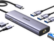 USB-хаб Ugreen CM512 6-in-1 USB-C to 3xUSB 3.0/HDMI/RJ-45/PD 100W Grey (6941876215980) - зображення 3