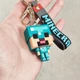 Брелок Майнкрафт резиновый объемный Стив Minecraft 3Д на рюкзак, на ключе подвеска - изображение 4