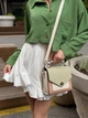 Сучасна та стильна шкіряна жіноча сумка кроссбоді Lamponi Chest one, light green/pink/ivory - зображення 1