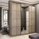 Шкаф купе трехдверный ALTO Black (190.1х45х220) Дуб крафт серый - изображение 1
