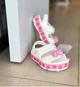 Крокс сандалі білі дитячі crocs crocband cruiser pet sandal white pink tweed (34/35, білий) - зображення 2