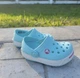Дитячі крокси для дівчинки Crocs Crocband II Kids Clogs Ice Blue/Candy Pink (21/22, бірюзовий) - изображение 2
