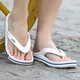Чоловічі Крокс в'єтнамки Баябенд БІлі Crocs Bayaband Flip White/Navy (48/49, білий) - зображення 2