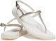 Жіночі сандалі Crocs Miami Thong Flip Metallic Chalk (42-43, сріблястий) - изображение 1