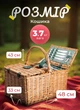 Плетений кошик для пікніка з посудом на 4 персони 48х33х43 см прямокутна набір посуду туристичний для кемпінгу - зображення 2