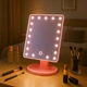 Зеркало с подсветкой для макияжа настольное прямоугольное Large Mirror, косметическое LED-зеркало с регулировкой наклона и подставкой для мелочей, питание от USB/батареек Розовое, MLLM-22-Pink - изображение 9