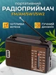 Радиоприемник на батарейках портативный с ремешком радио от сети полнодиапазонный черный - изображение 1
