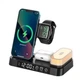 Беспроводная зарядка Magsafe стенд + часы ночник А 37 4в1 Fast 30W для iPhone Apple Watch AirPods для айфона часов black - изображение 2