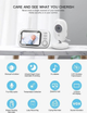 Видеоняня Baby Monitor ABM600 с датчиком звука беспроводная радионяня с портативным дисплеем и измерением температуры - изображение 4