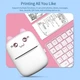 Портативний мініпринтер Mini printer Pink +2 шт звичайного + 5 шт самоклеючий +3 шт кольорового+ кейс - зображення 4