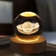 Декоративні 3D нічник кришталева куля Saturns - зображення 1