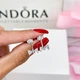 Серебряные серьги Бант сияющий трансформер Пандора Pandora 293543C01 - изображение 6