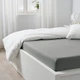 Простирадло на гумці 160х200 см сіре IKEA DVALA постільна білизна двоспальна 100% бавовна ІКЕА ДВАЛА - зображення 5