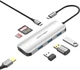 USB-хаб Vention USB-C to HDMI/USB 3.0x3/SD/TF/PD Docking Station Gray 0.15M Aluminum Alloy Type (TOJHB) - зображення 2