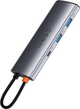 Hub USB Baseus Metal Gleam Series 7-in-1 USB-C to 2xUSB3.0/HDMI/USB Type-C/PD/SD/TF Grey (WKWG020113) - obraz 3