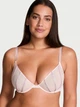 Комплект белья Victoria's Secret (2126685924) (лиф+трусики стринги) со стразами Sheer Shine 80D/XL розовый - изображение 2