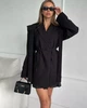 Сукня -піджак в стилі OVERSIZE мод ДЕВ-484, чорний, 46-48 - зображення 9