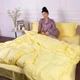 Простынь на резинке MirSon двуспальная 140x200+25 см 30-0003 Intense Yellow Satin Stripe (2200005248461) - изображение 3