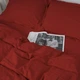 Простынь на резинке MirSon односпальная 80x200+25 см 30-0018 Red Satin Stripe (2200005254875) - изображение 4