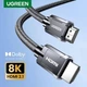 Кабель 8K HDMI 2.1 UGREEN HD135 Dolby Vision, eARC, VRR, QMS, QFT, 3D visual effect, HDR 8K 60Гц, 4K@120 Гц 48Gbps Zinc Alloy Shell Braided 1.5m Gray (70320) - зображення 15