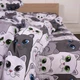 Комплект постельного белья в кроватку детский MirSon 110 x 140 см 17-0635 Кот Батон Серый Ranforce&nbsp;Elite (2200009376382) - изображение 5