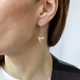 Серебряные серьги протяжки цепочки Птички с желтыми голубыми камнями серебро 925 пробы Родированное 56297р - изображение 2