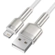 Кабель Baseus Cafule Metal USB - Lightning 2.4A/1m (CALJK-A02) White - изображение 4