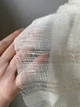 Молочная декоративная льняная марля в полоску, ширина 165 см, 100% лен, цвет 2/0 - изображение 3