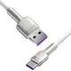 Дата кабель Baseus Cafule Metal USB to Type-C 66W (1m) (CAKF00010) White - изображение 3