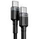 Дата кабель Baseus Cafule Type-C to Type-C PD2.0 100W (2m) (CATKLF-AL) Gray / Black - изображение 4