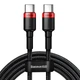 Дата кабель Baseus Cafule Type-C to Type-C PD2.0 100W (2m) (CATKLF-AL) Red / Black - зображення 1